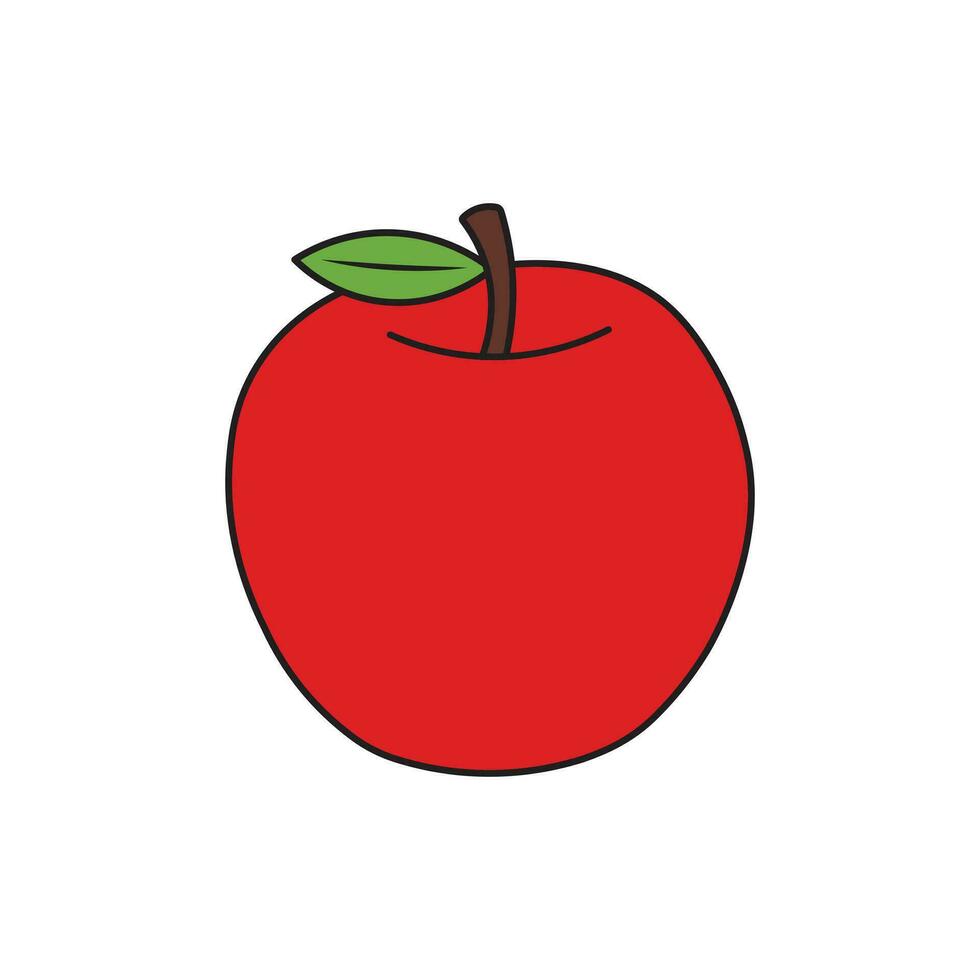 des gamins dessin dessin animé vecteur illustration mignonne Pomme icône isolé sur blanc