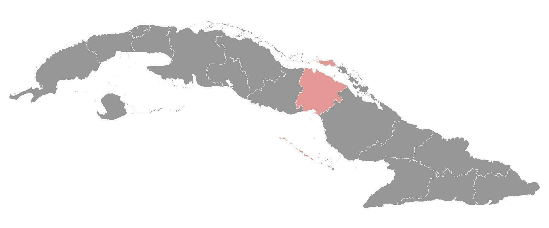 ciego de Avila Province carte, administratif division de Cuba. vecteur illustration.