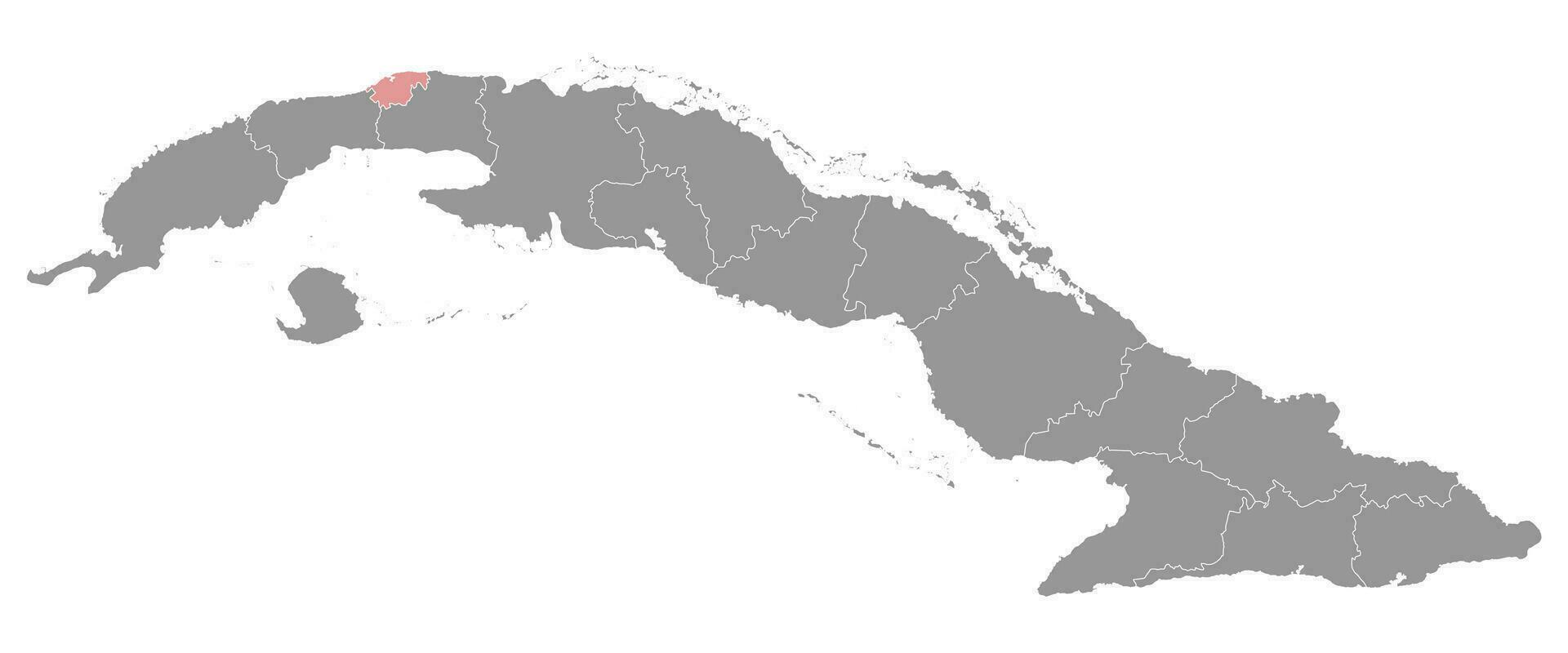 la havane carte, administratif division de Cuba. vecteur illustration.