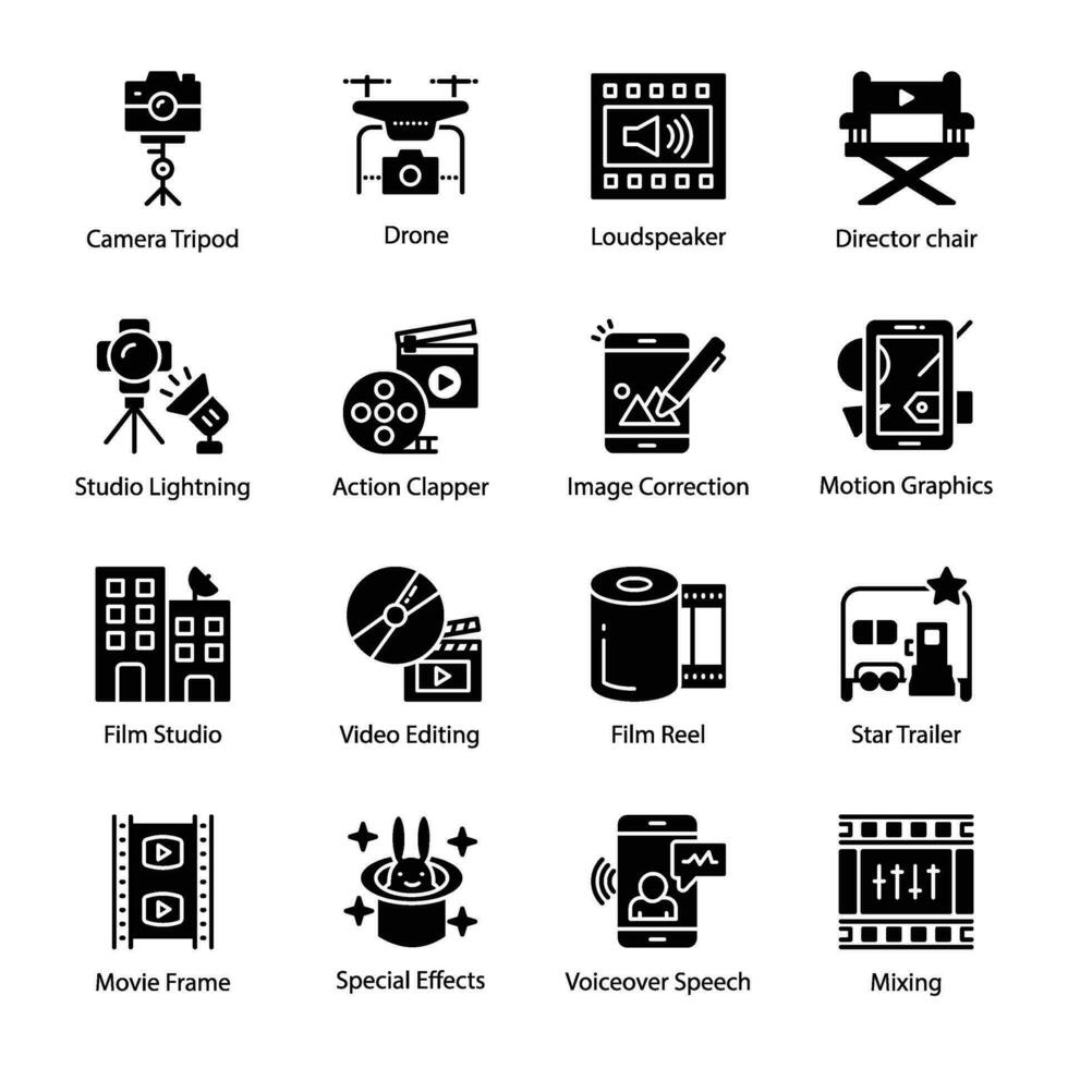 pack de film studio et cinématographie Icônes vecteur