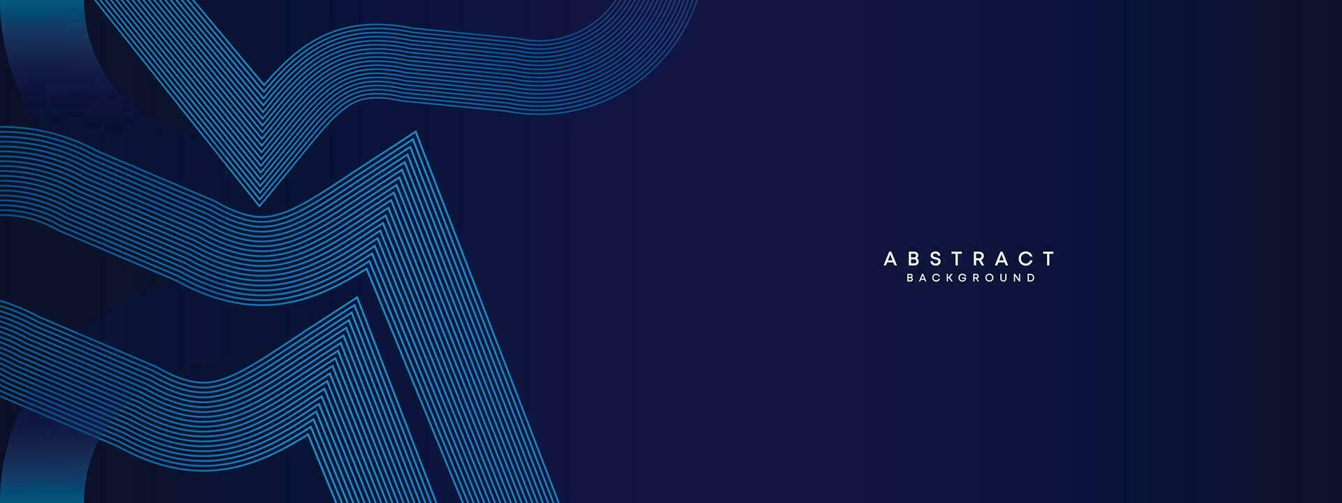 abstrait foncé bleu agitant cercles lignes La technologie Contexte. foncé bleu pente avec embrasé lignes brillant géométrique forme et diagonale, pour brochure, couverture, affiche, bannière, site Internet, entête vecteur