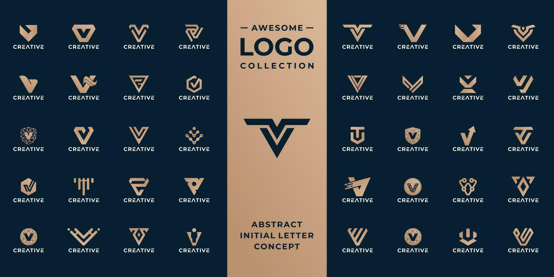 unique initiale lettre v logo conception collection. vecteur