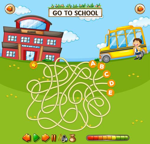 Modèle de jeu de labyrinthe scolaire vecteur