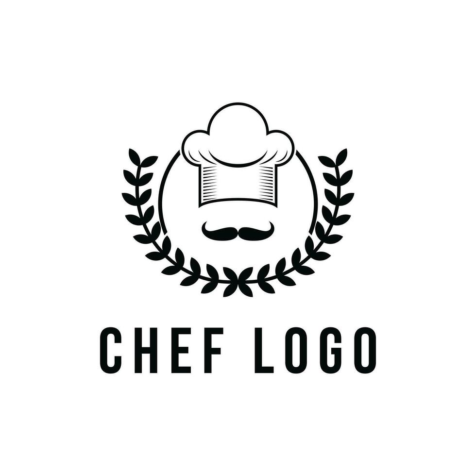 cuisine chef chapeau logo conception vecteur modèle
