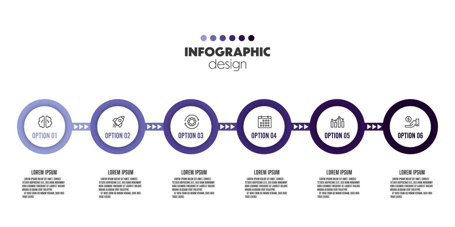 vecteur cercle chronologie pour infographies, modèle pour schémas, graphiques, présentations et affaires concept graphiques avec 6 options.