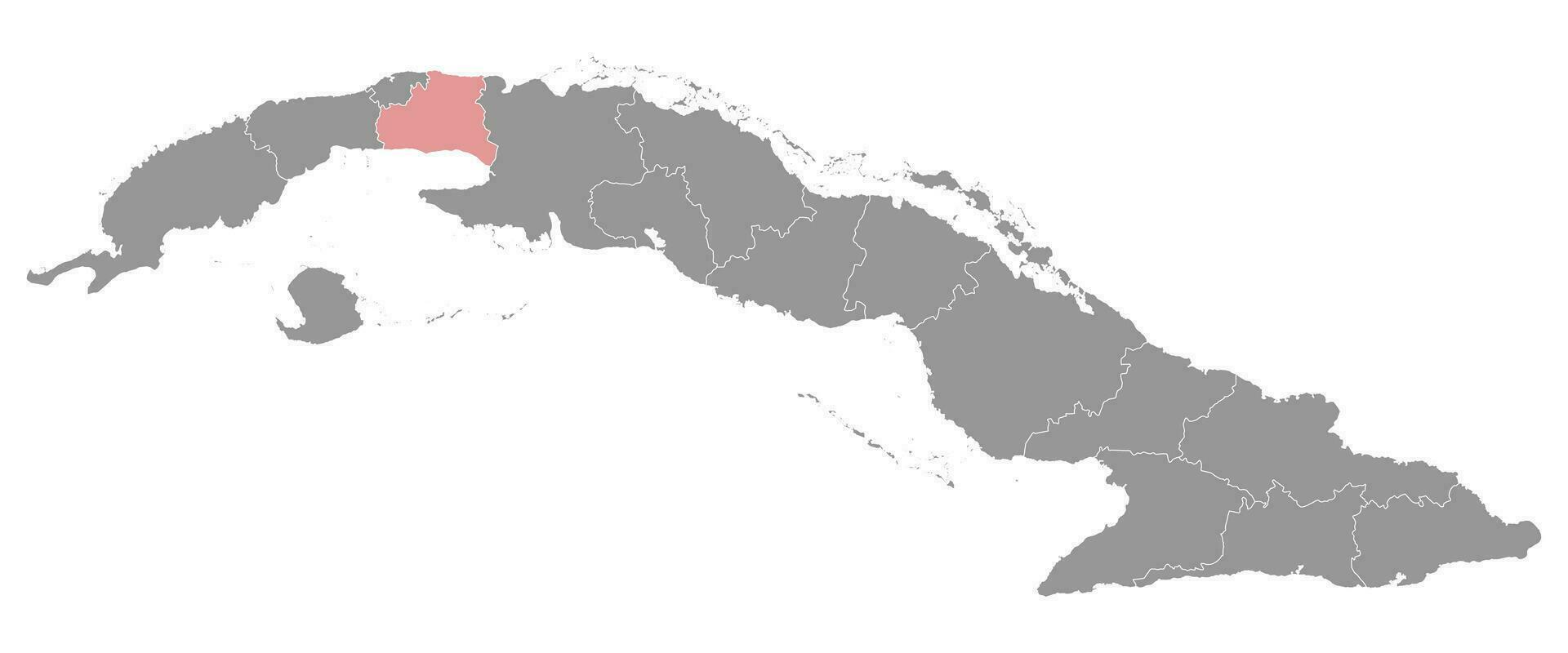 mayabeque Province carte, administratif division de Cuba. vecteur illustration.