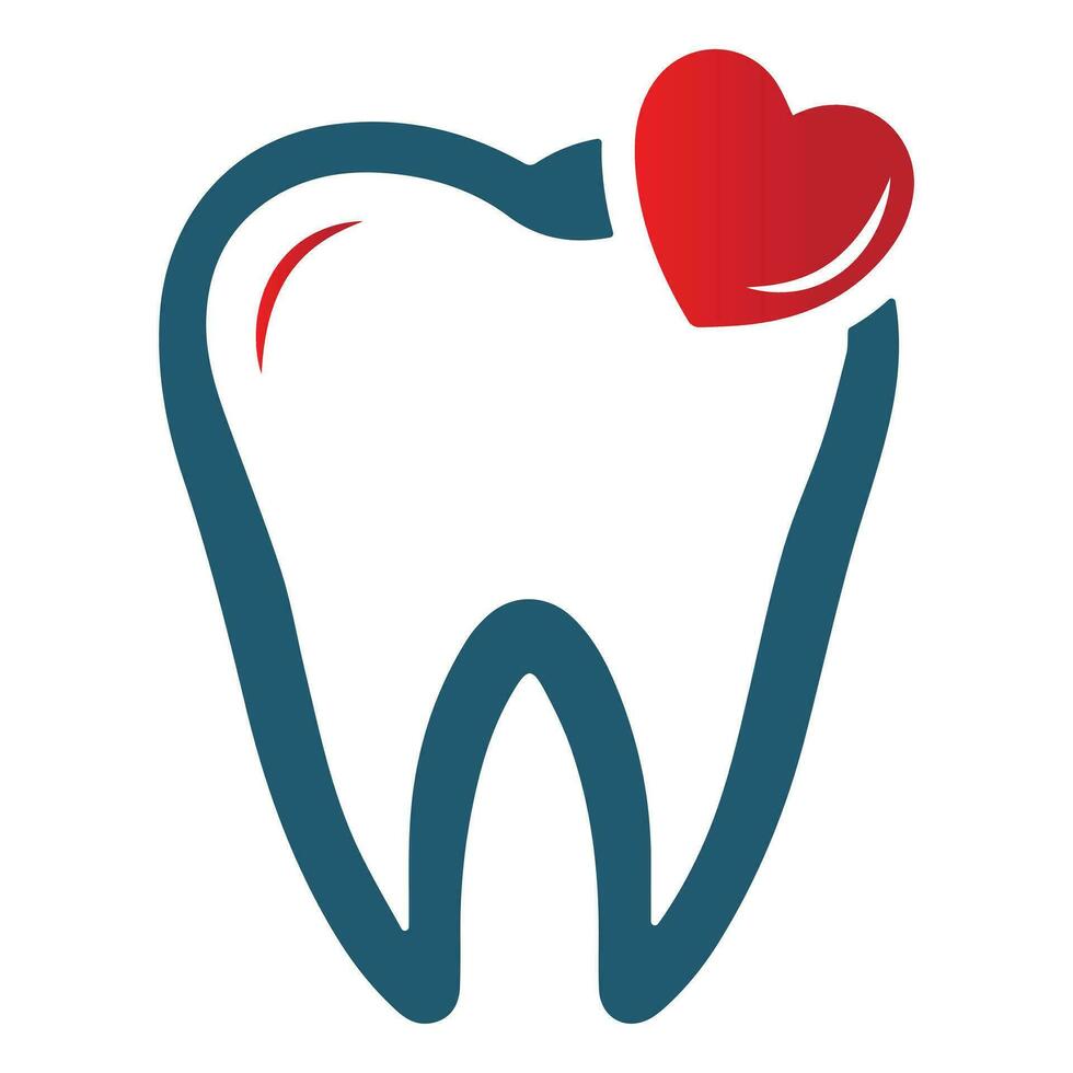 les dents dent cœur logo conception vecteur illustration