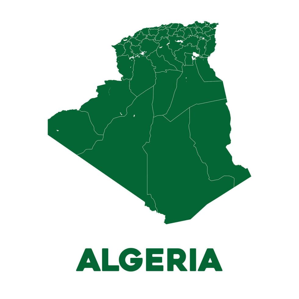 détaillé Algérie carte vecteur
