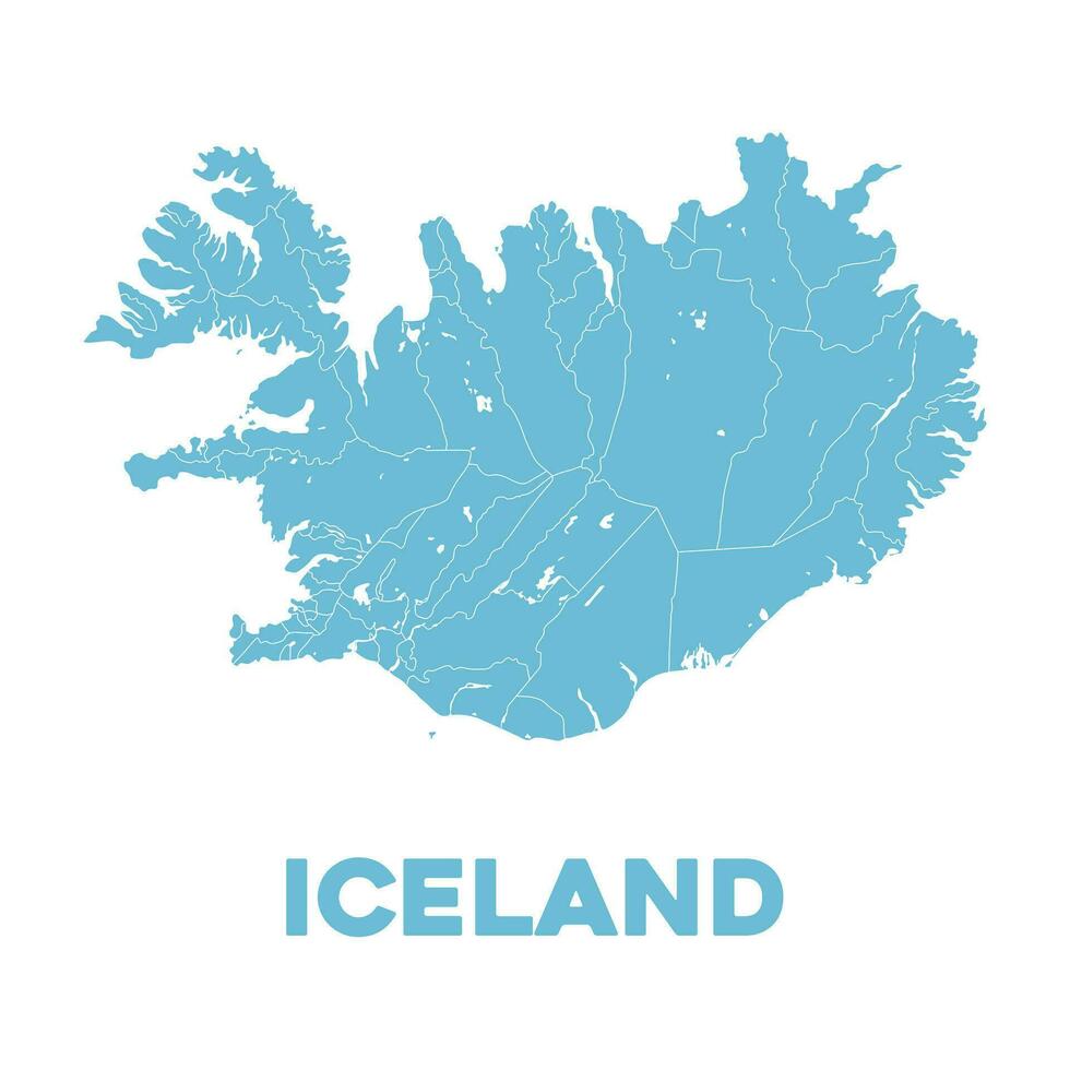 détaillé Islande carte vecteur