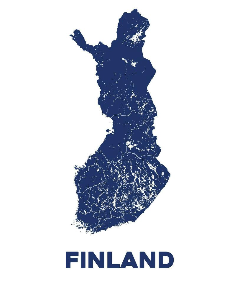 détaillé Finlande carte vecteur