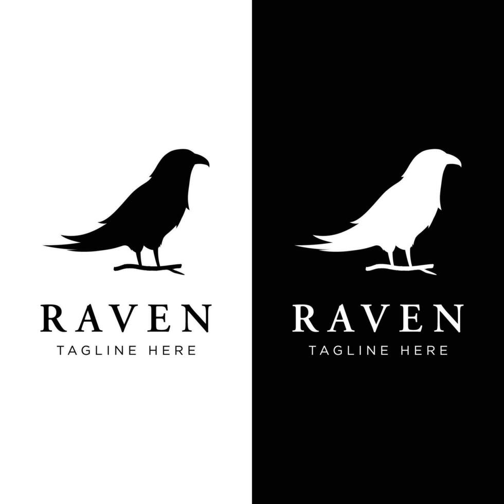 noir corbeau logo modèle conception avec Créatif vecteur illustration édition.
