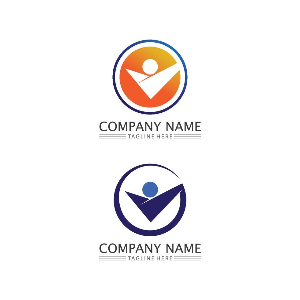 logo de personnes, équipe, succès, travail de personnes, groupe et communauté, vecteur de logo d'entreprise et d'entreprise et soins de conception, icône de la famille logo de réussite