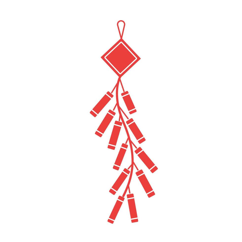 chinois pétards vecteur icône illustration avec rouge coloré ombre silhouette isolé sur plaine blanc Contexte. lunaire chinois Nouveau année à thème dessin.