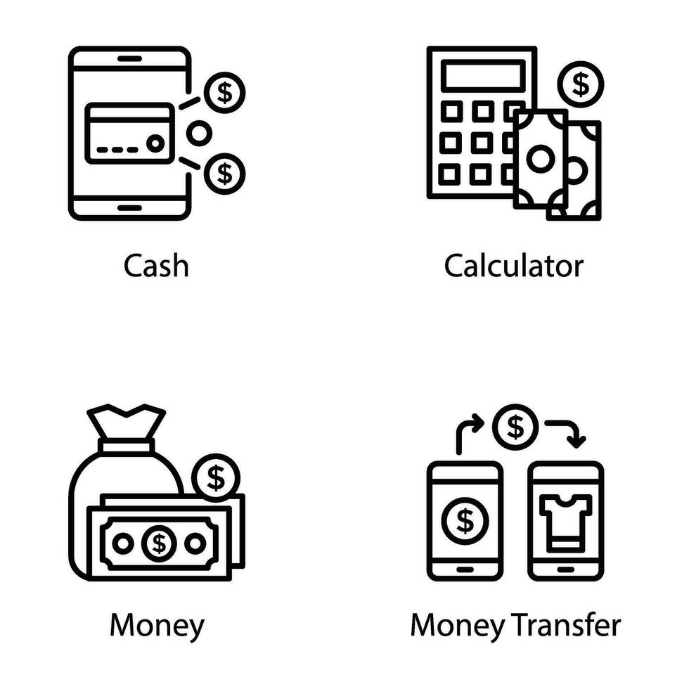 pack de la finance couler Icônes vecteur