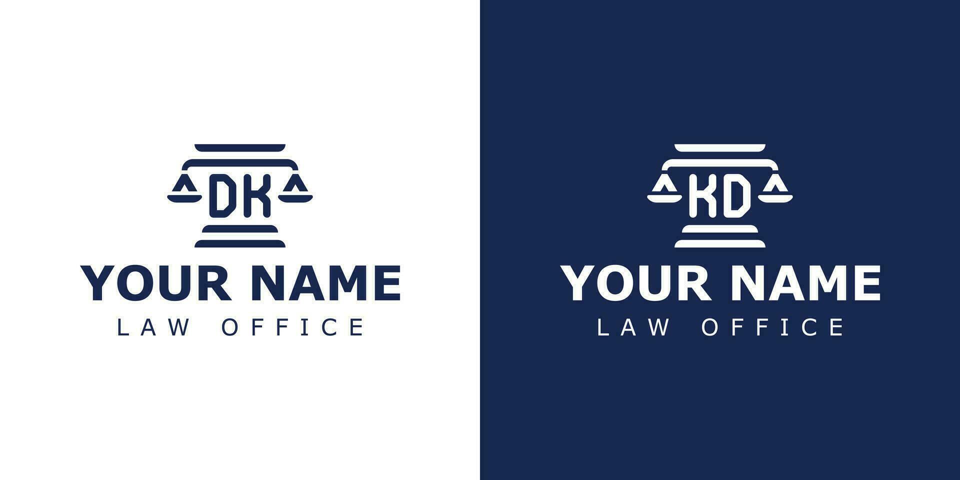 lettre dk et kd légal logo, adapté pour avocat, juridique, ou Justice avec dk ou kd initiales vecteur