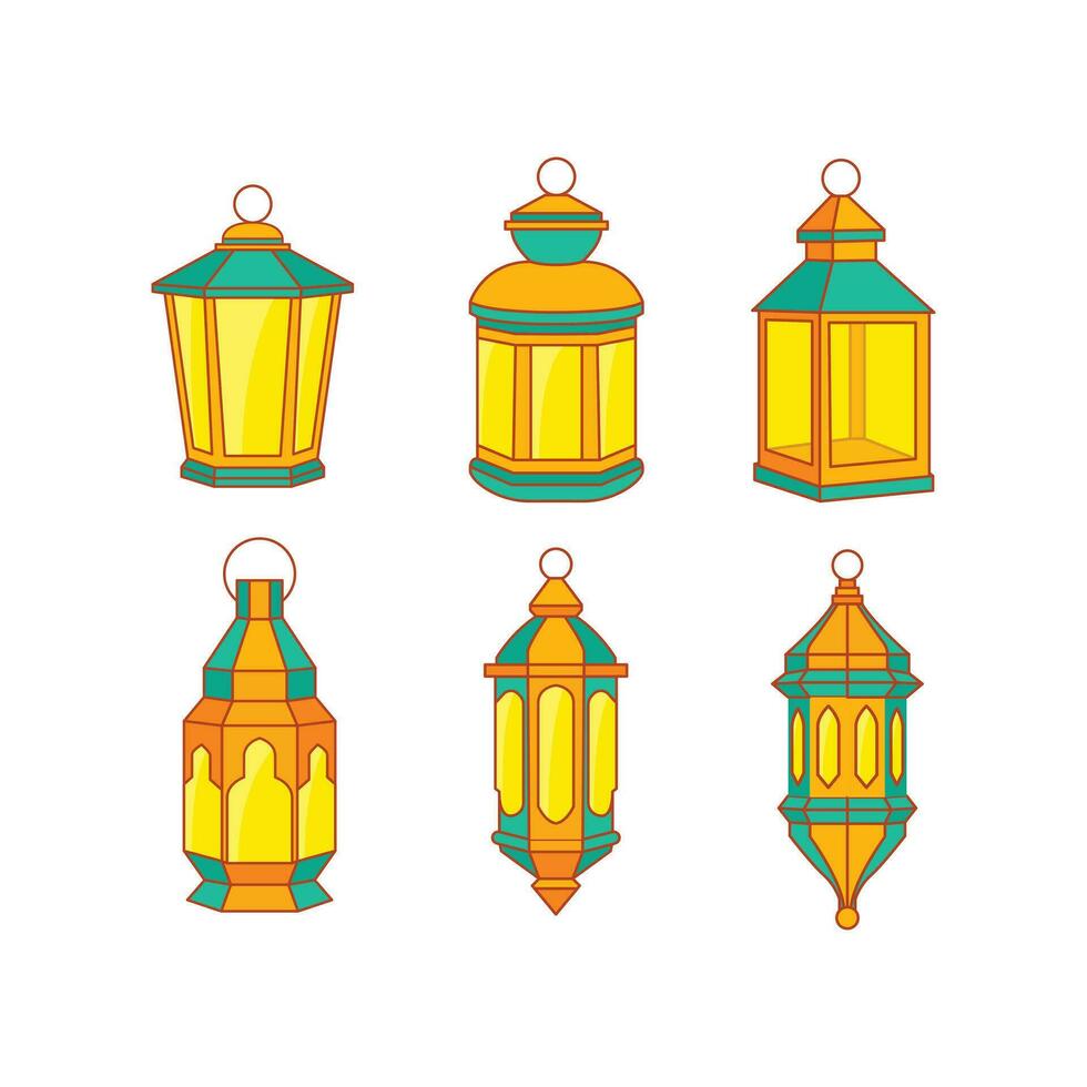 islamique Ramadan lampe ensemble vecteur modèle