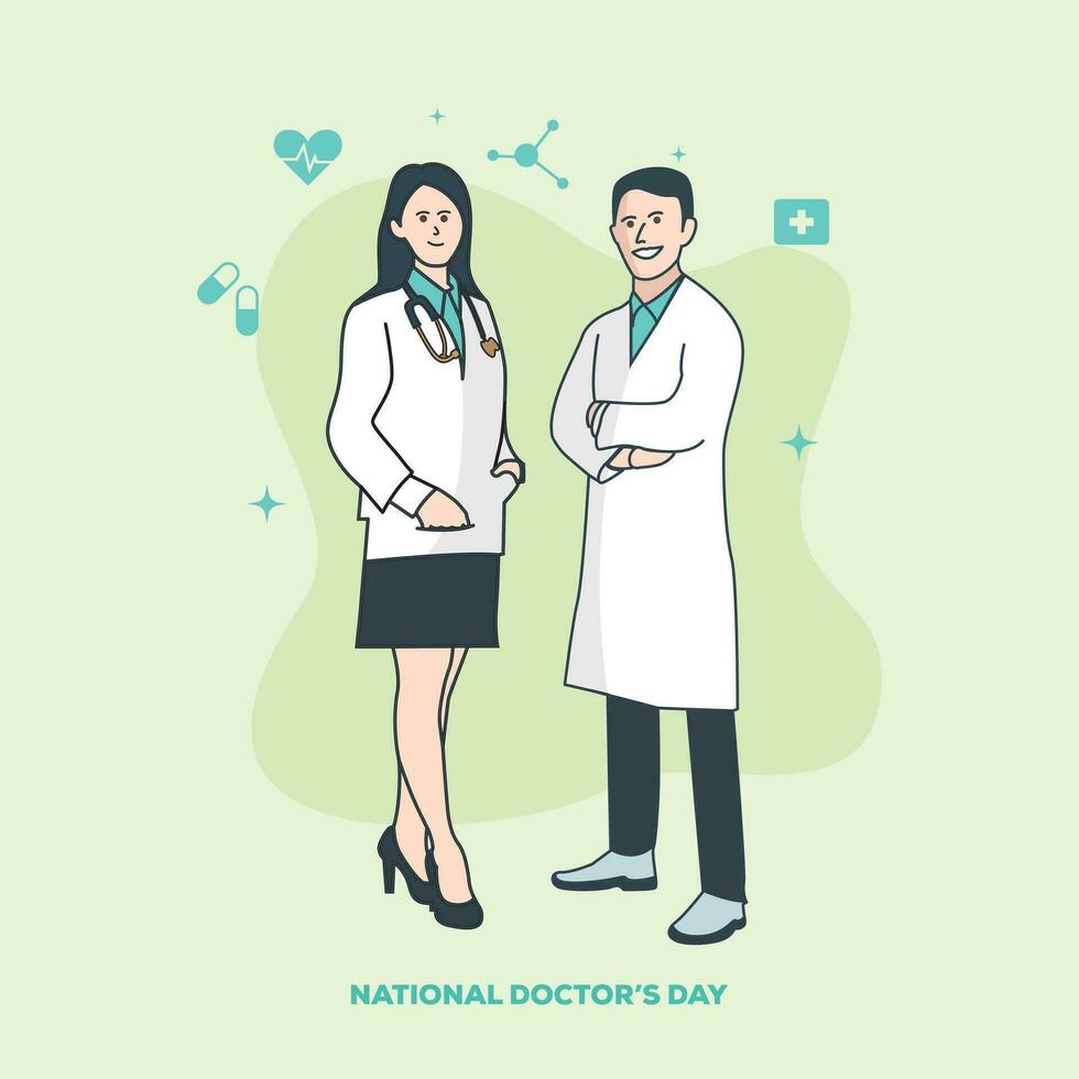 gratuit vecteur nationale médecins journée illustration modèle