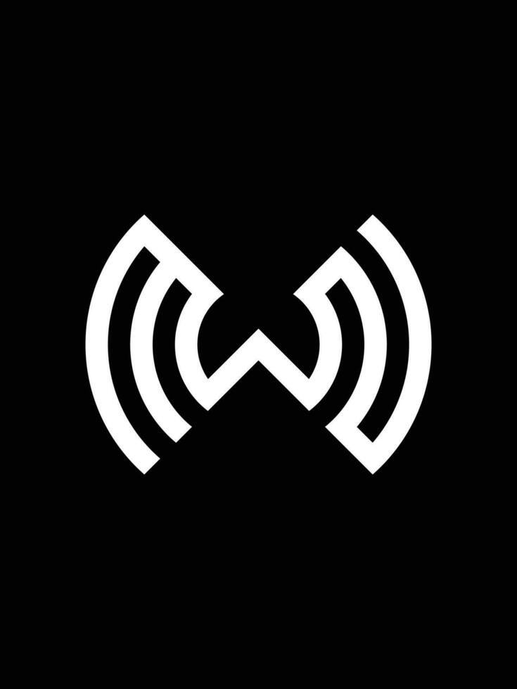 mwn monogramme logo modèle vecteur