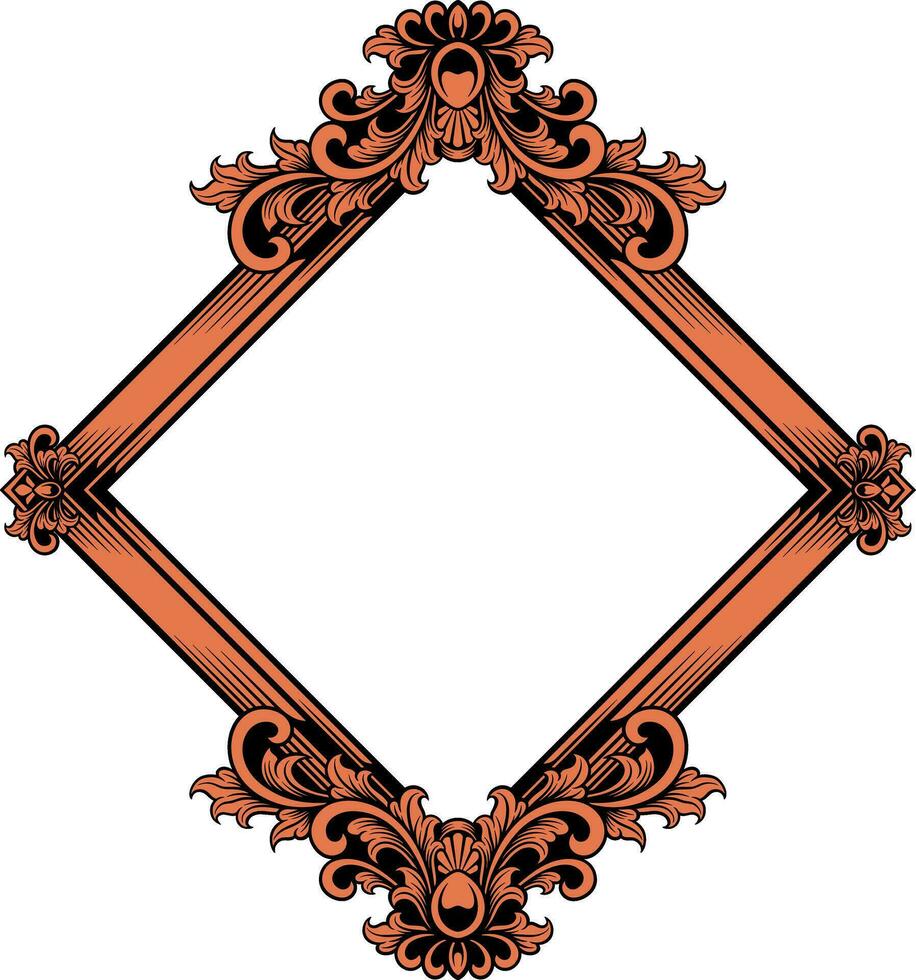 vecteur carré Cadre avec ornement illustration