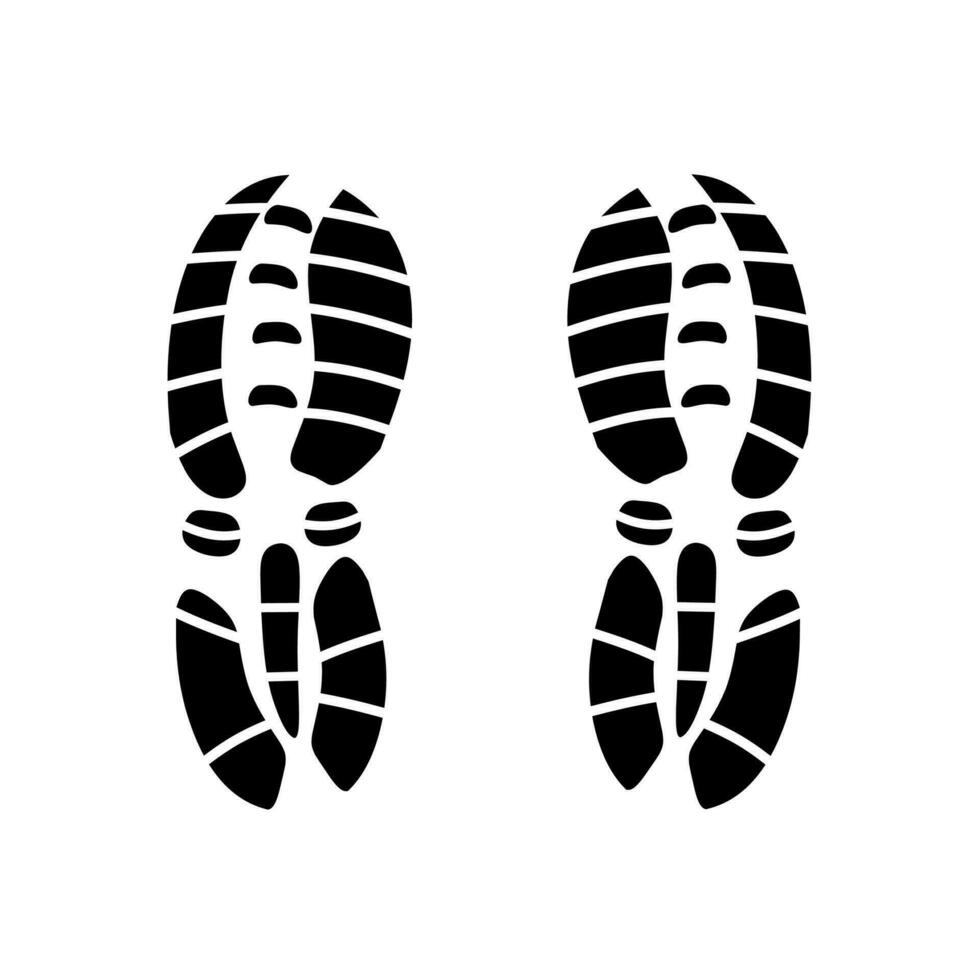 silhouette de une paire de baskets imprimé sur une blanc Contexte. chaussure empreinte vecteur. vecteur