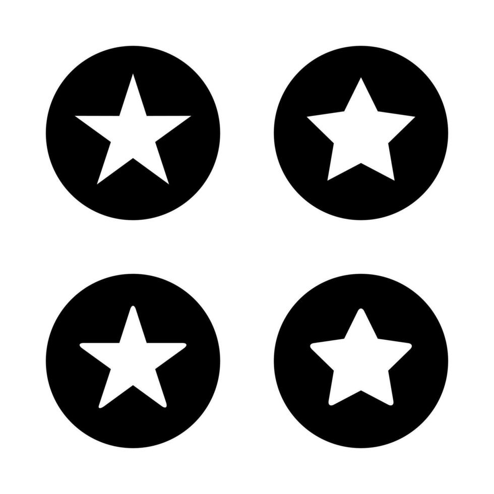 étoile icône ensemble sur noir cercle Contexte. étoiles symbole vecteur