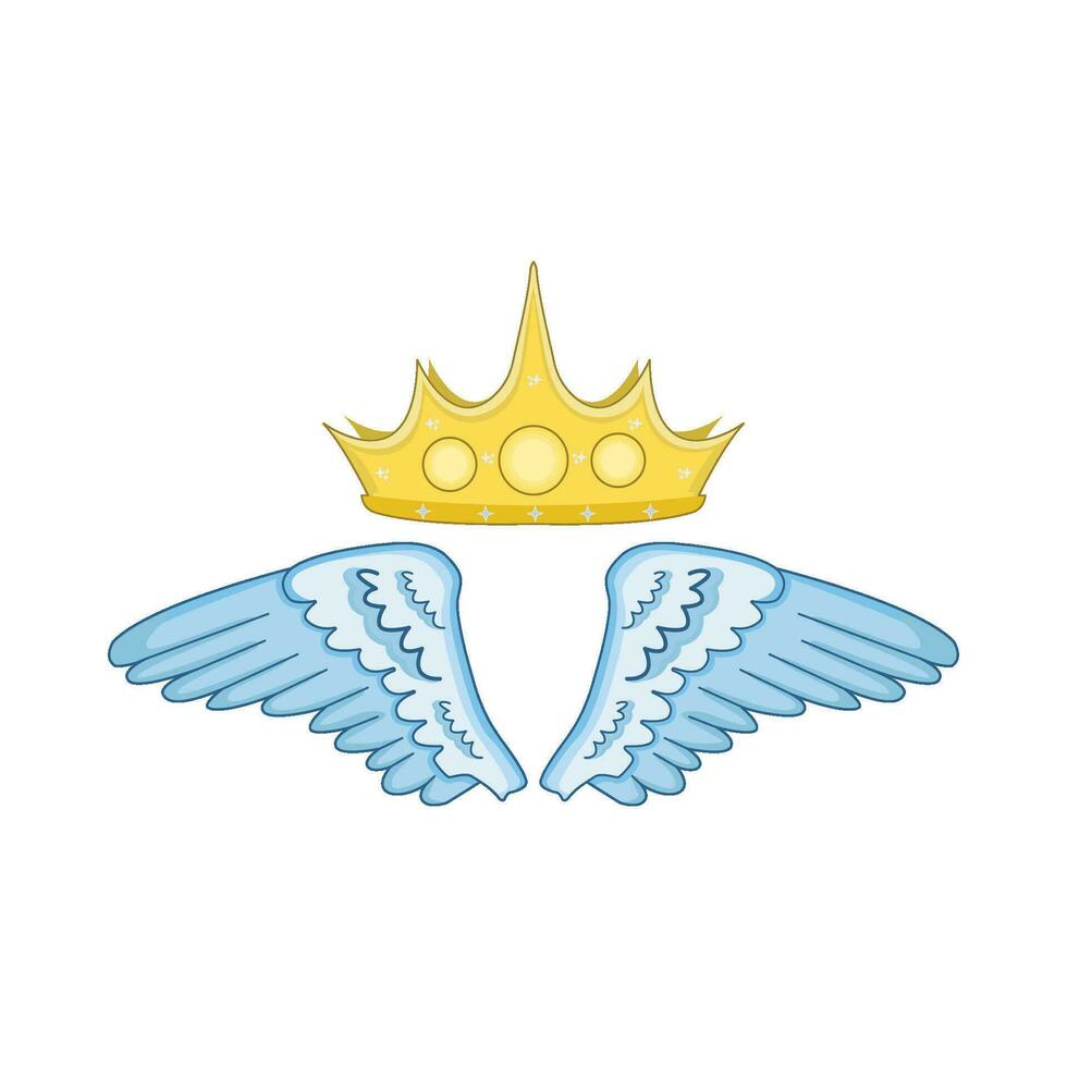 illustration de Roi couronne et ailes vecteur