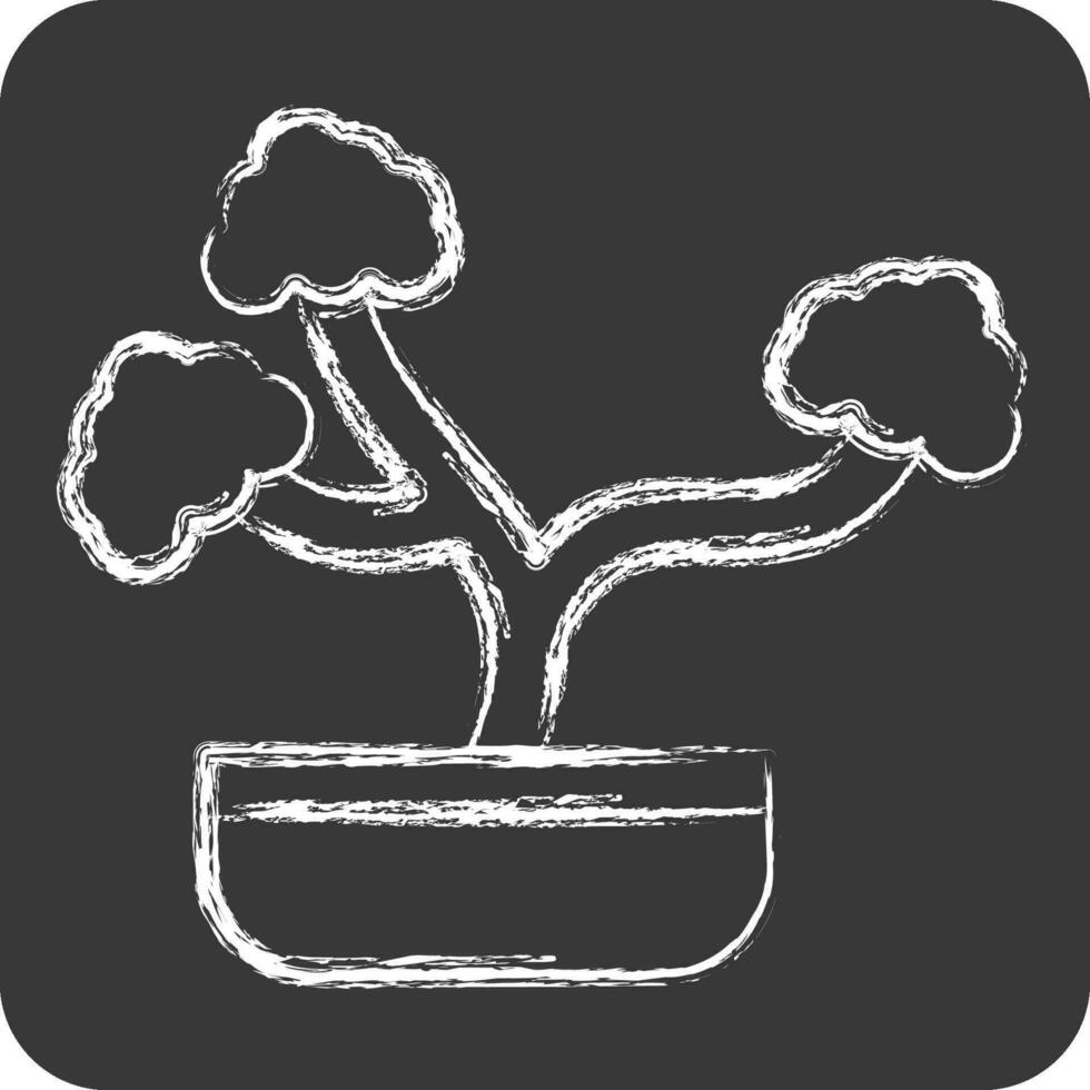 icône plante. en relation à Accueil décoration symbole. craie style. Facile conception modifiable. Facile illustration vecteur