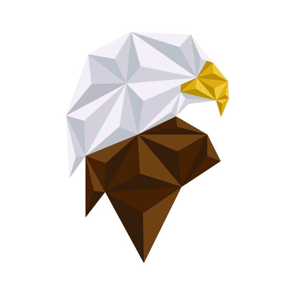 polygonal style Aigle portraits vecteur