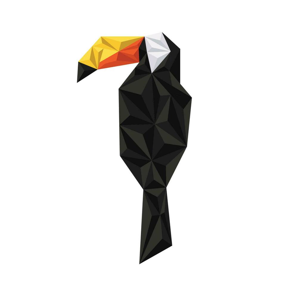 toucan oiseau conception dans polygonal style vecteur