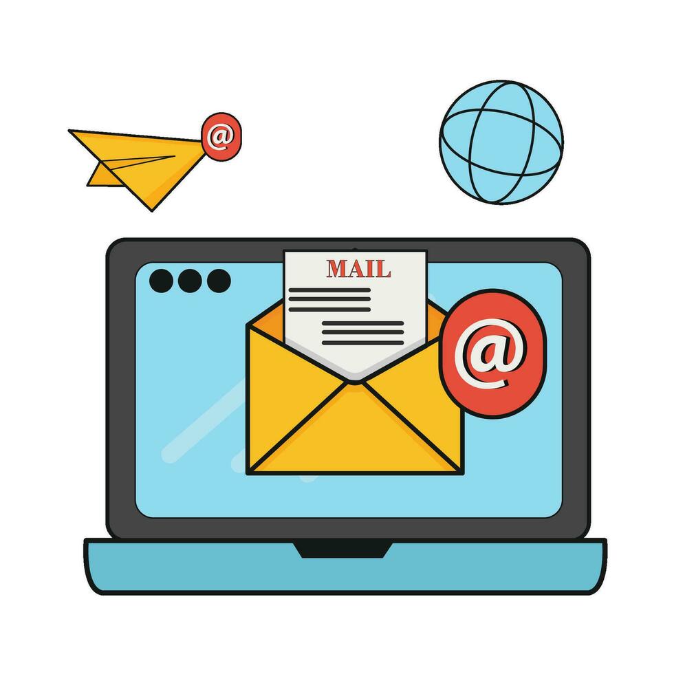 email dans portable avec l'Internet illustration vecteur