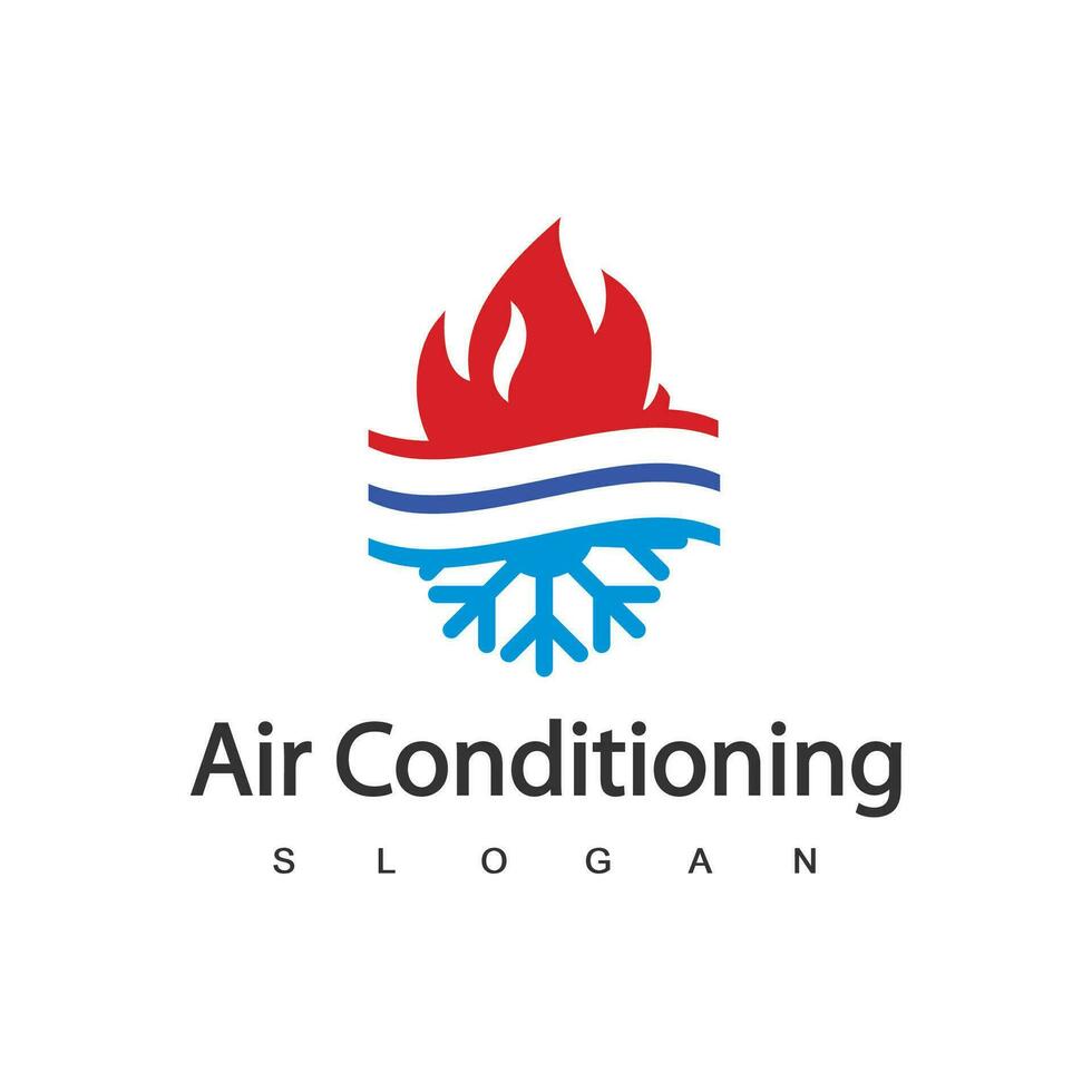 logo de climatisation, concept de logo hvac vecteur