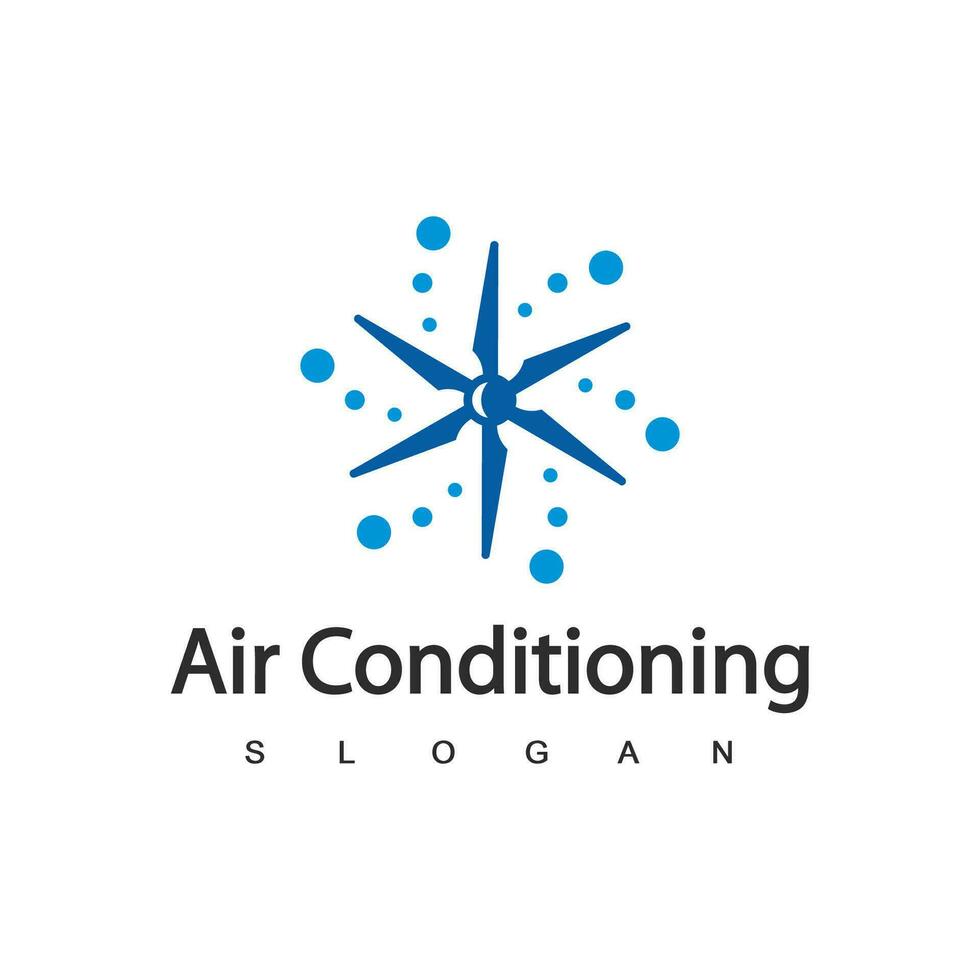 logo de climatisation, concept de logo hvac vecteur