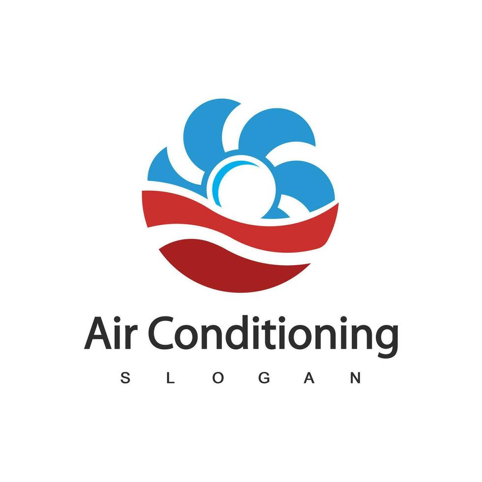 logo de climatisation, concept de logo hvac vecteur