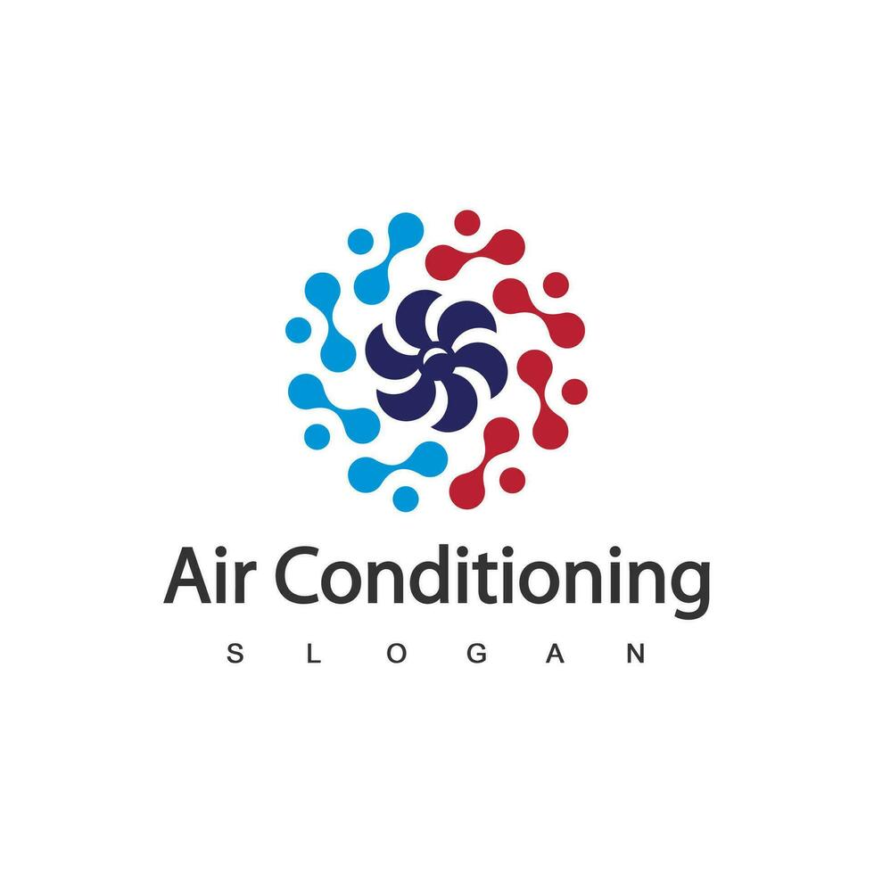 logo de climatisation, concept de logo hvac vecteur