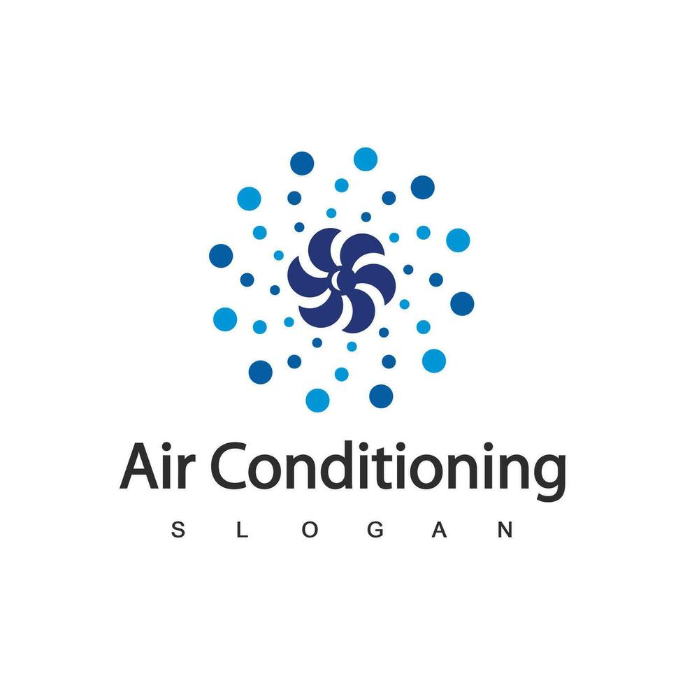 logo de climatisation, concept de logo hvac vecteur