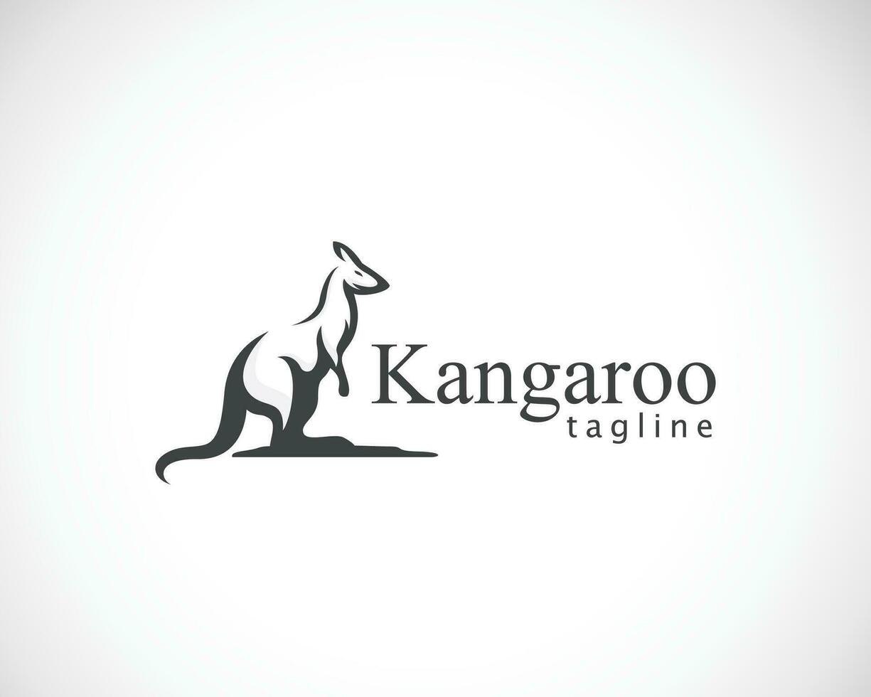 kangourou logo noir vecteur animal illustration conception