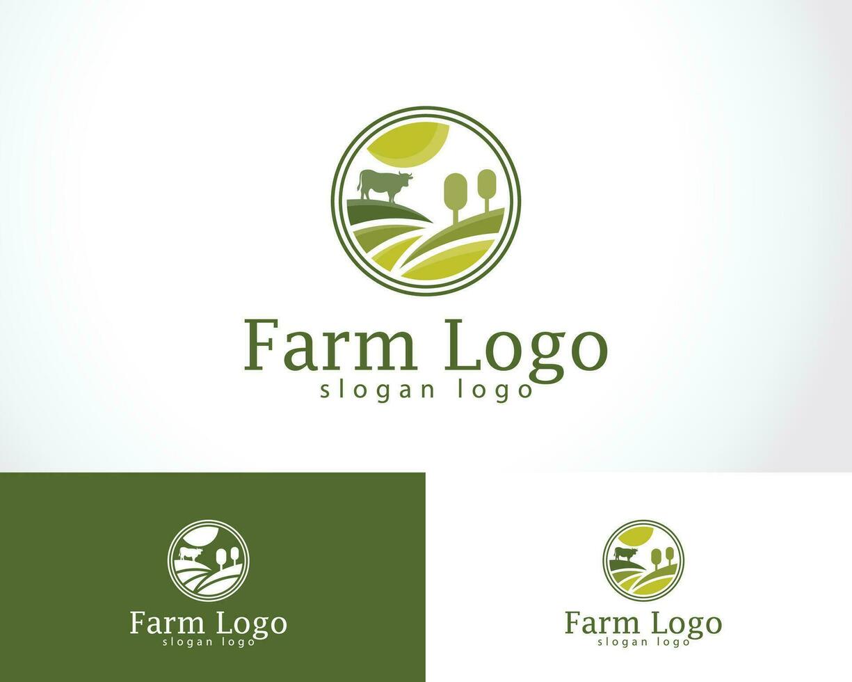 ferme logo agriculture vecteur icône conception la nature vache cercle