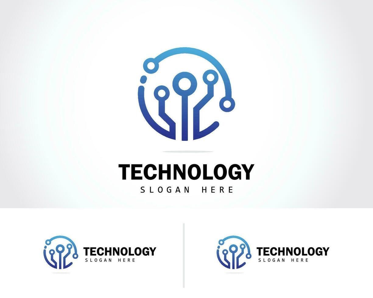 La technologie logo Créatif arbre système ligne signe symbole emblème conception concept vecteur