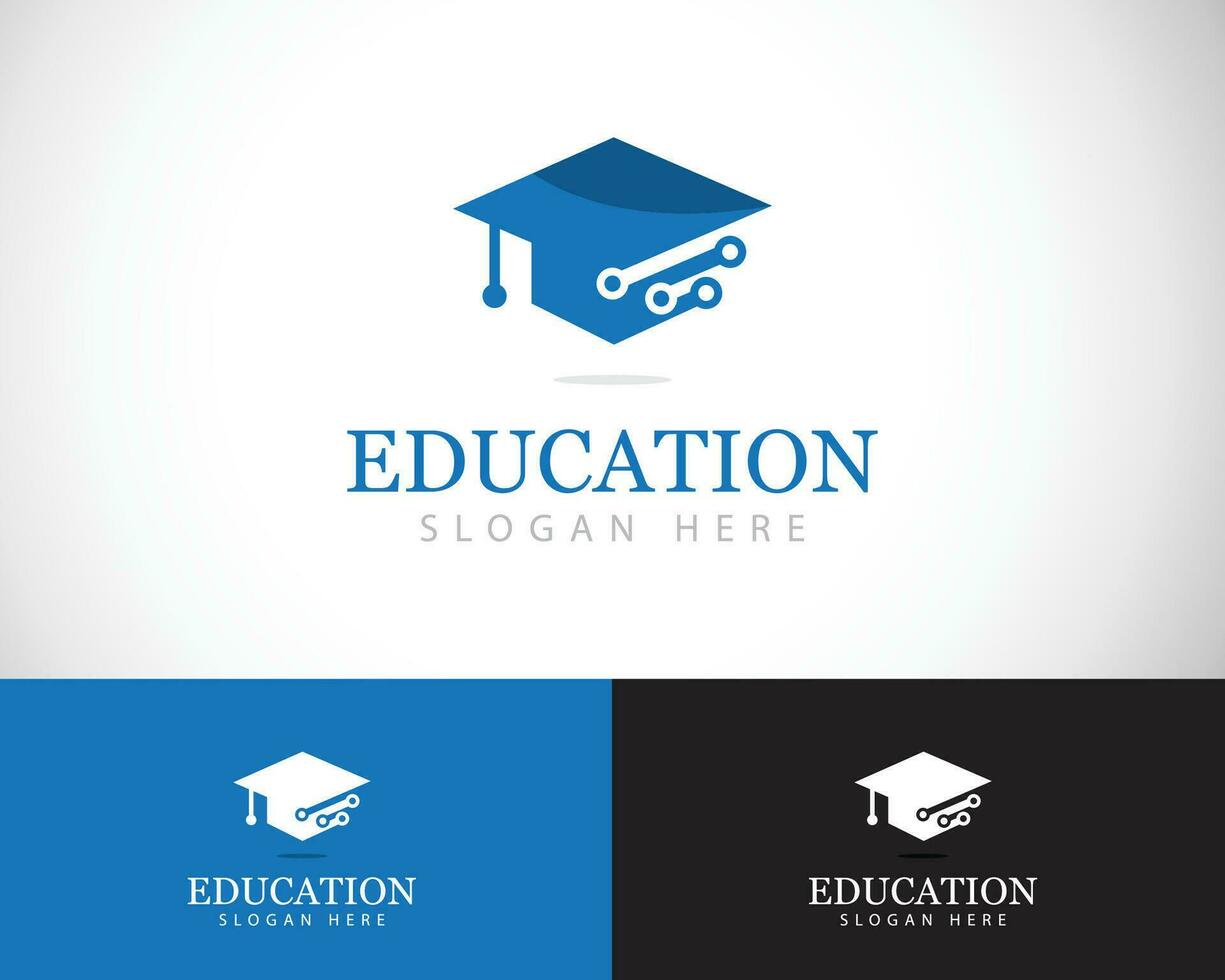 éducation technologie logo Créatif conception concept signe symbole école des idées vecteur