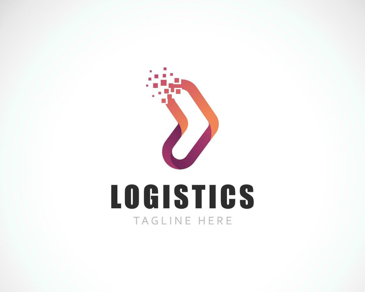 logistique logo Créatif médias numérique pixel ligne signe symbole Couleur moderne affaires La Flèche marché vecteur