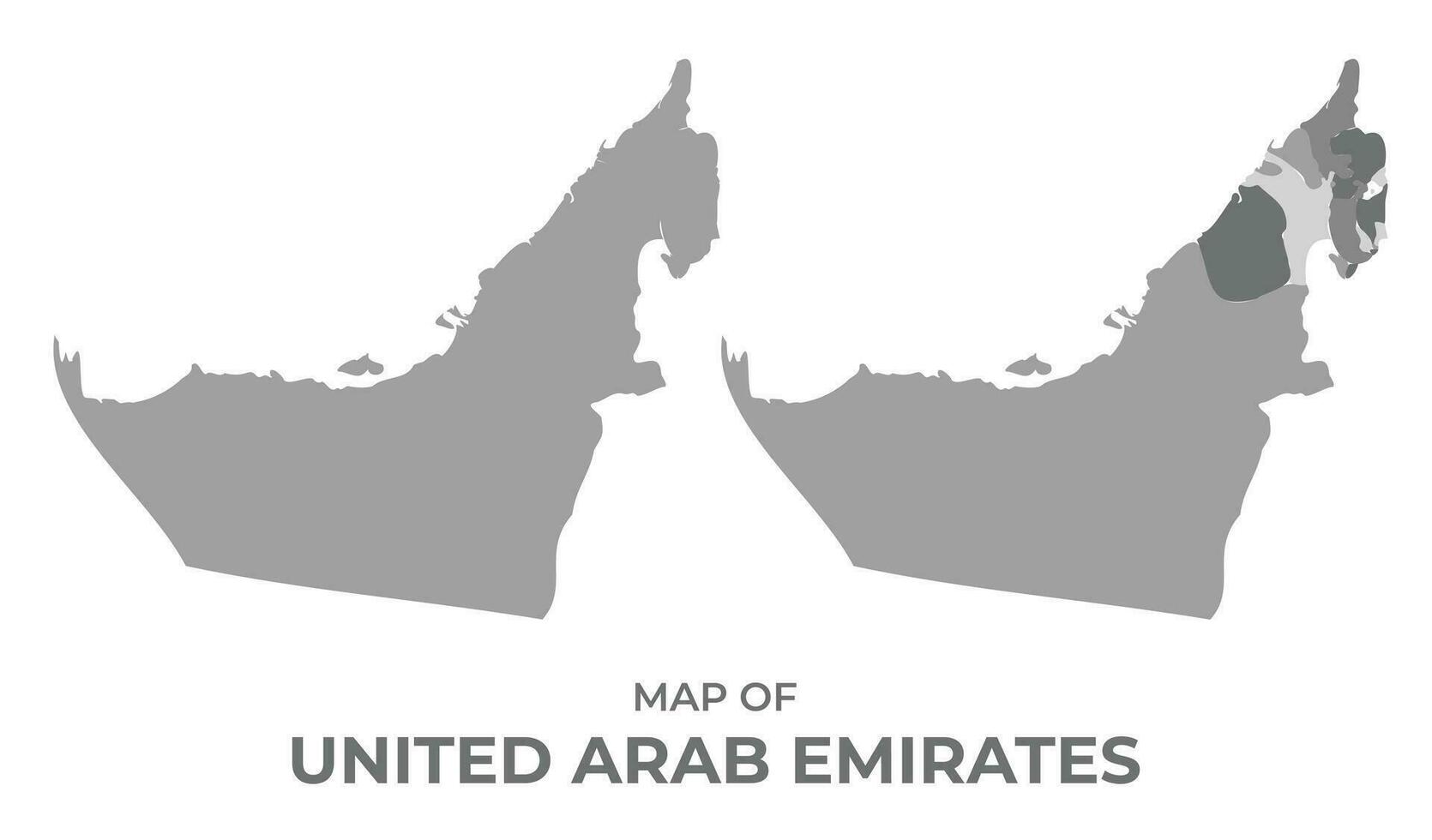 niveaux de gris vecteur carte de Émirats arabes unis avec Régions et Facile plat illustration