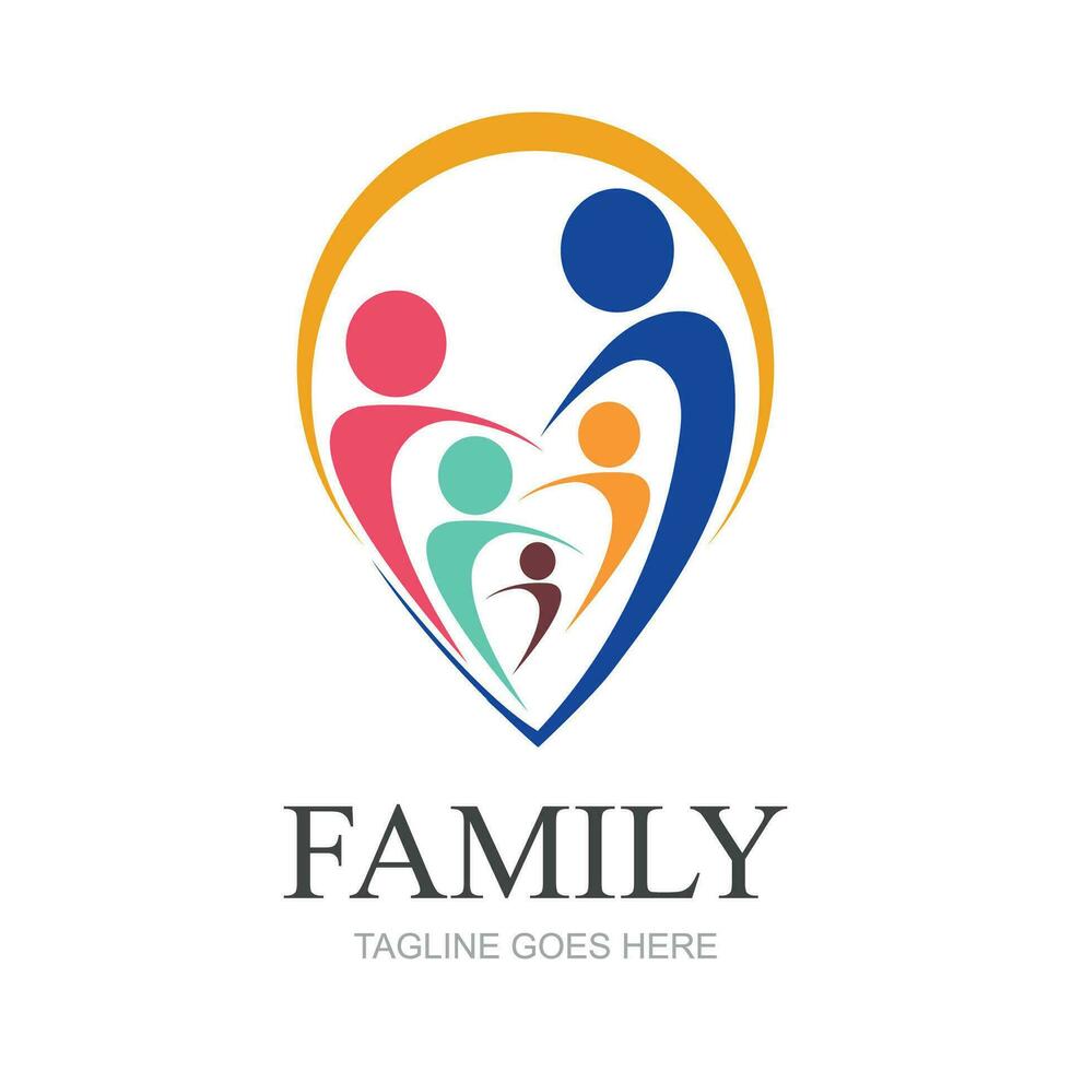 modèle de conception de logo de famille - vecteur