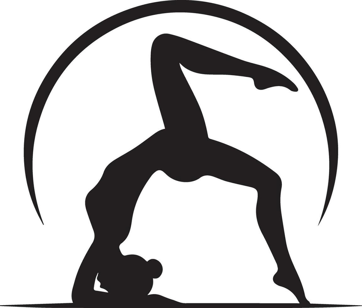 minimal yoga pose vecteur silhouette, noir Couleur silhouette, blanc Contexte 3