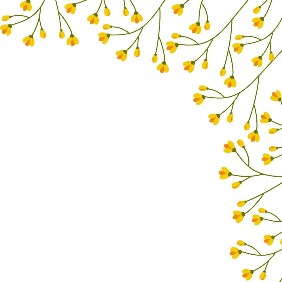 floral branches coin conception avec copie espace. concept pour printemps salutations ou invitations cartes vecteur