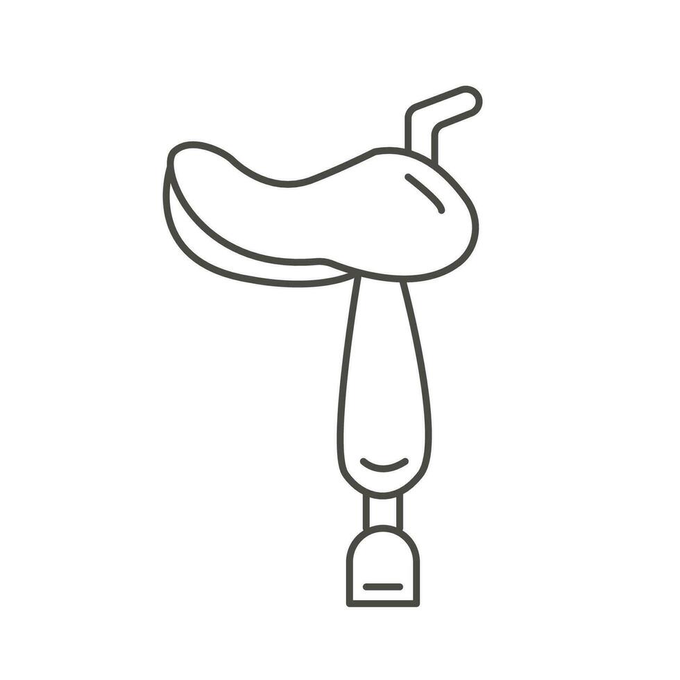 occidental style selle plat icône. contour cheval selle vecteur élément isolé sur blanc Contexte. Facile ligne élément illustration. minimal logo pour cheval équitation école ou ranch.