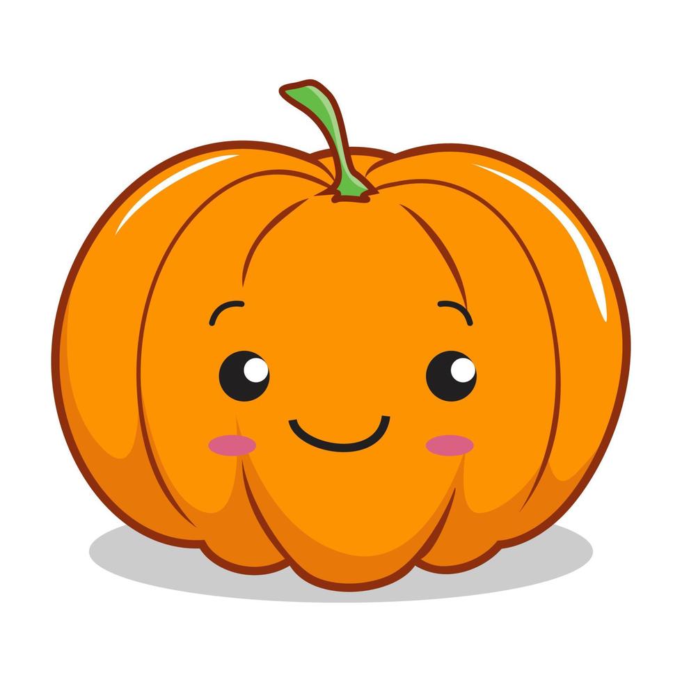 citrouille dessin animé kawaii mascotte citrouille mignonne illustrations d'halloween vecteur