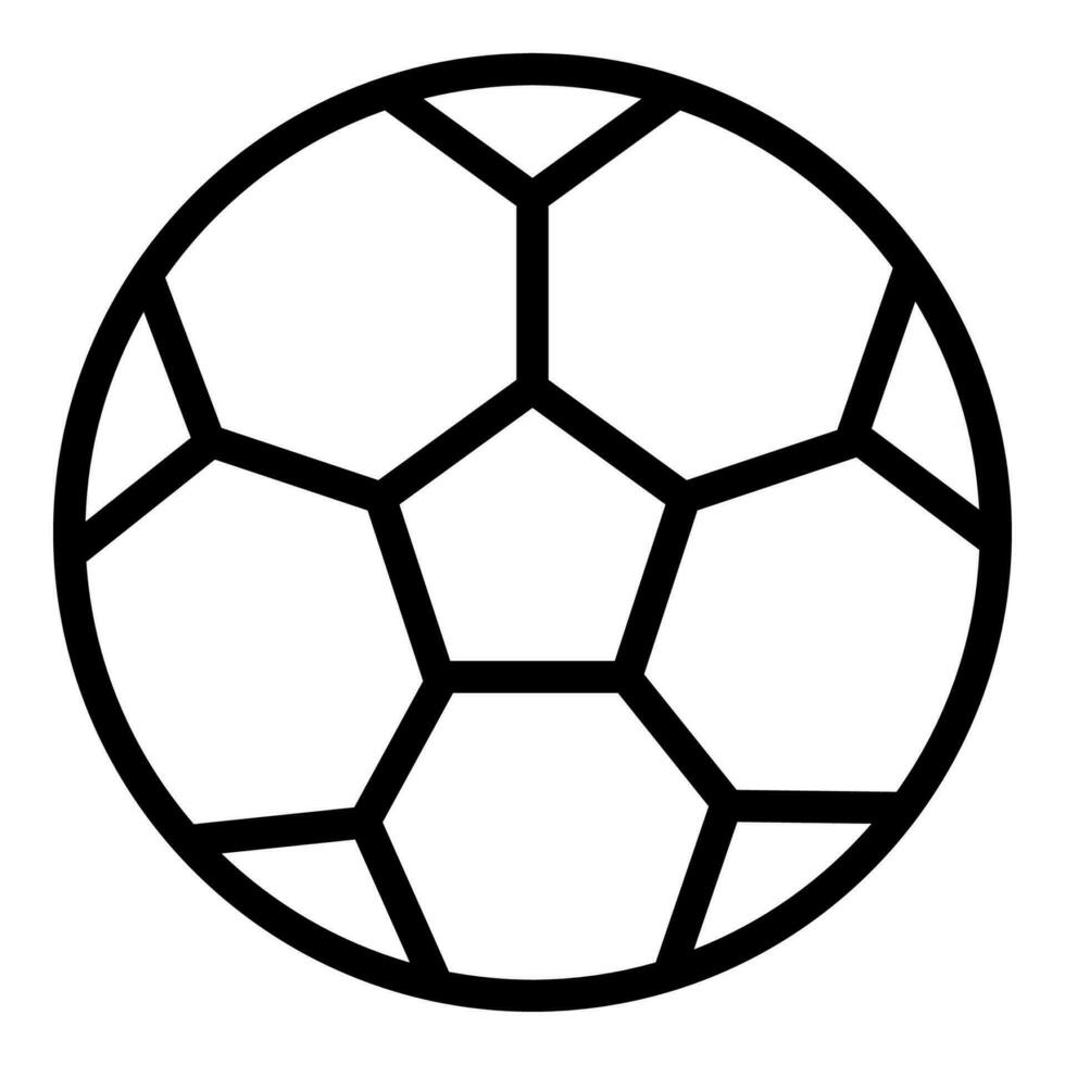 football Balle icône ou logo illustration contour noir style vecteur