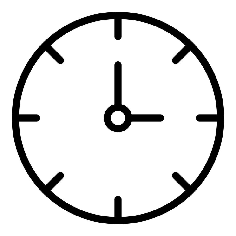 l'horloge icône ou logo illustration contour noir style vecteur