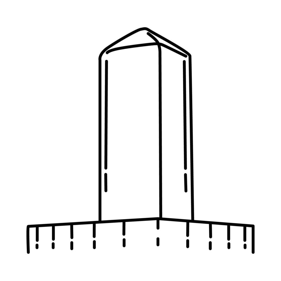 icône de Jabal al-rahmah. doodle dessinés à la main ou style d'icône de contour vecteur