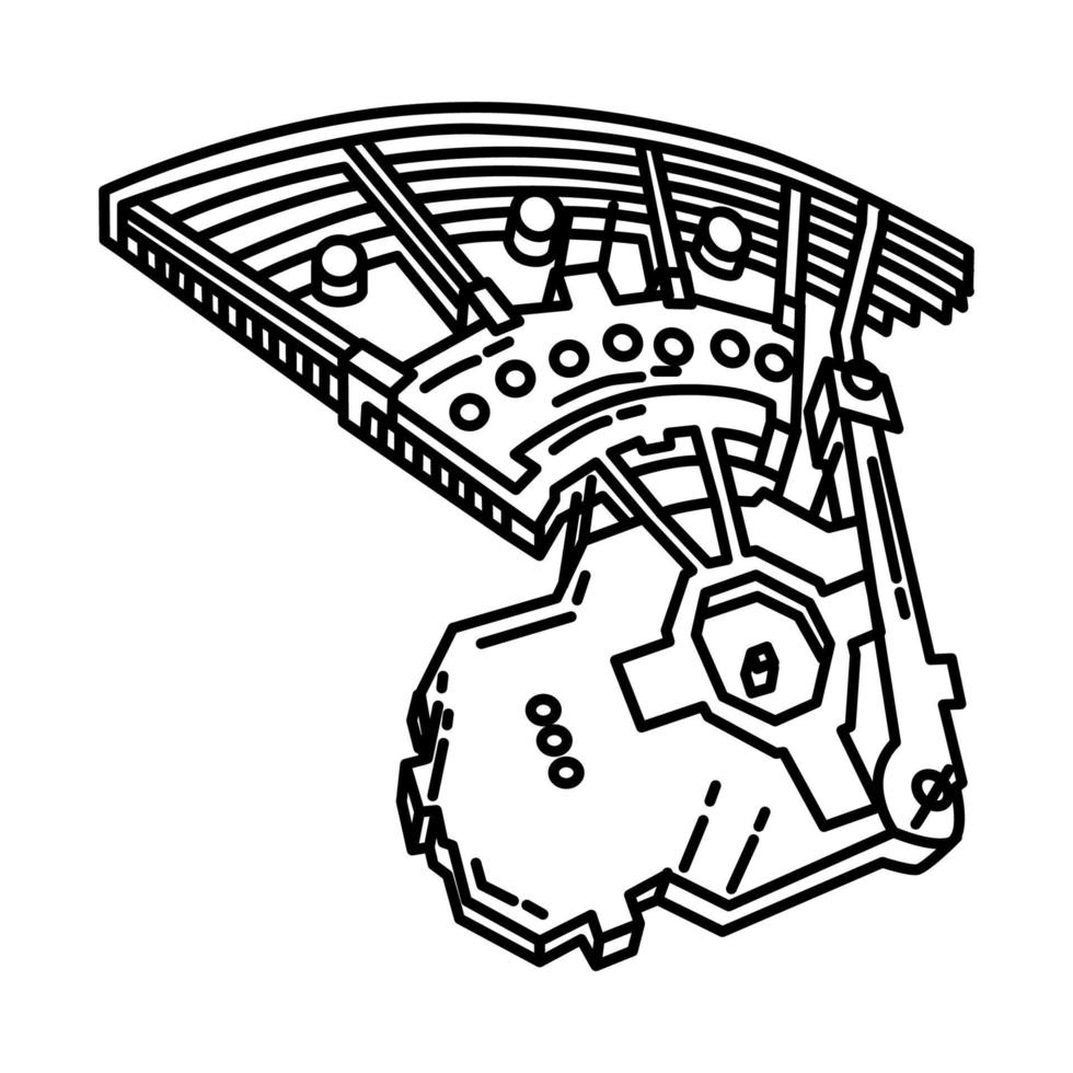 icône de masjidil al haram. doodle dessinés à la main ou style d'icône de contour vecteur